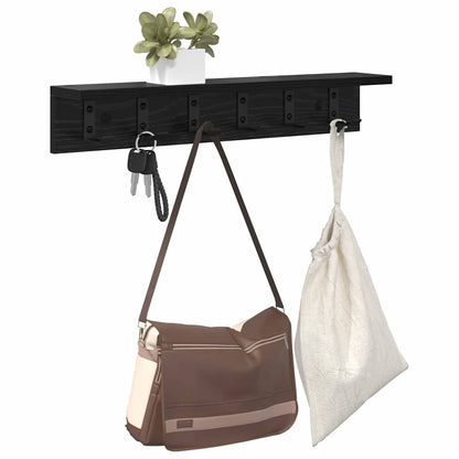 Wall-Mounted Coat Rack Black Oak 60 x 10.5 x 10.5 cm