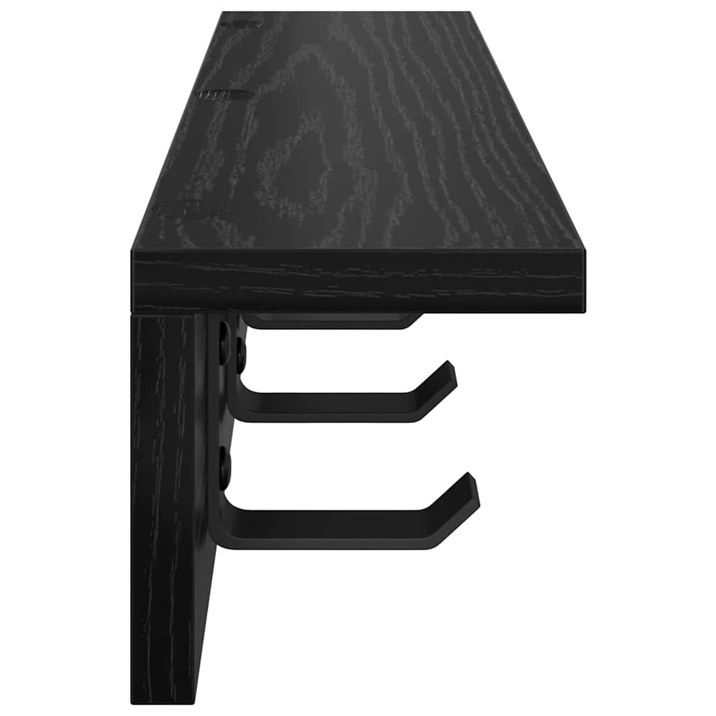 Wall-Mounted Coat Rack Black Oak 60 x 10.5 x 10.5 cm