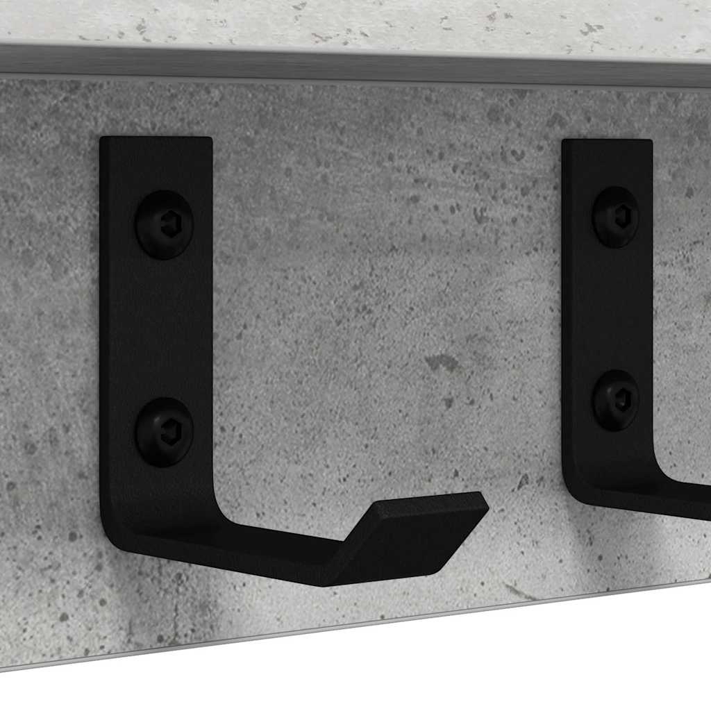 Wall-Mounted Coat Rack Wall-Mounted Concrete Grey