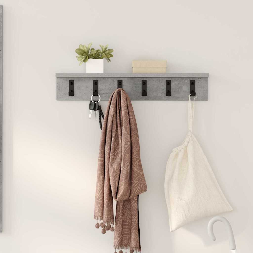 Wall-Mounted Coat Rack Wall-Mounted Concrete Grey