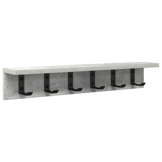 Wall-Mounted Coat Rack Concrete Grey 60 x 10.5 x 10.5 cm