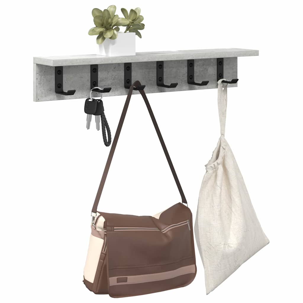 Wall-Mounted Coat Rack Wall-Mounted Concrete Grey