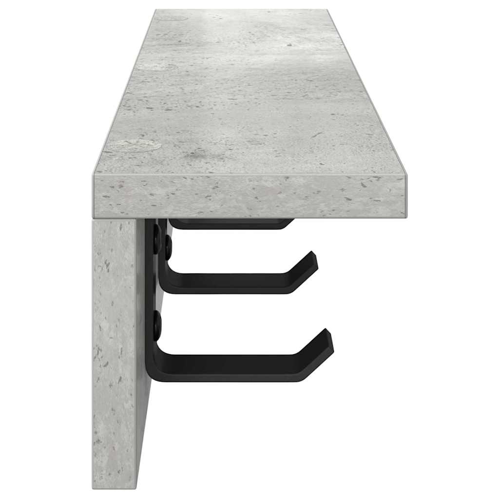 Wall-Mounted Coat Rack Wall-Mounted Concrete Grey