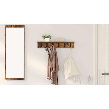 Wall-Mounted Coat Rack Smoked Oak 60 x 10.5 x 10.5 cm