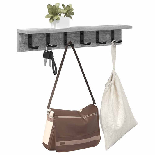 Wall-Mounted Coat Rack Grey Sonoma 60 x 10.5 x 10.5 cm