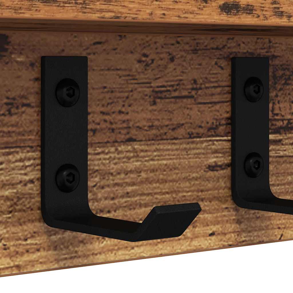 Wall-Mounted Coat Rack Old Wood 60 x 10.5 x 10.5 cm