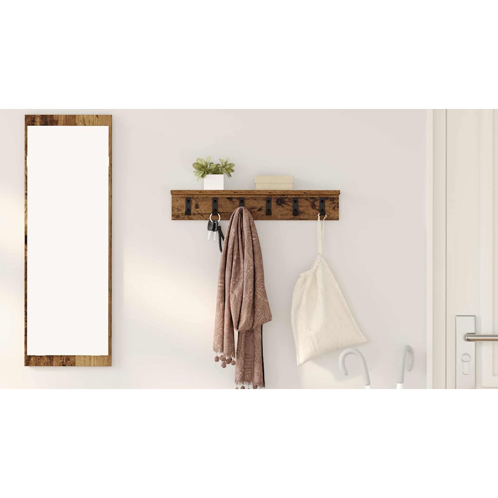 Wall-Mounted Coat Rack Old Wood 60 x 10.5 x 10.5 cm