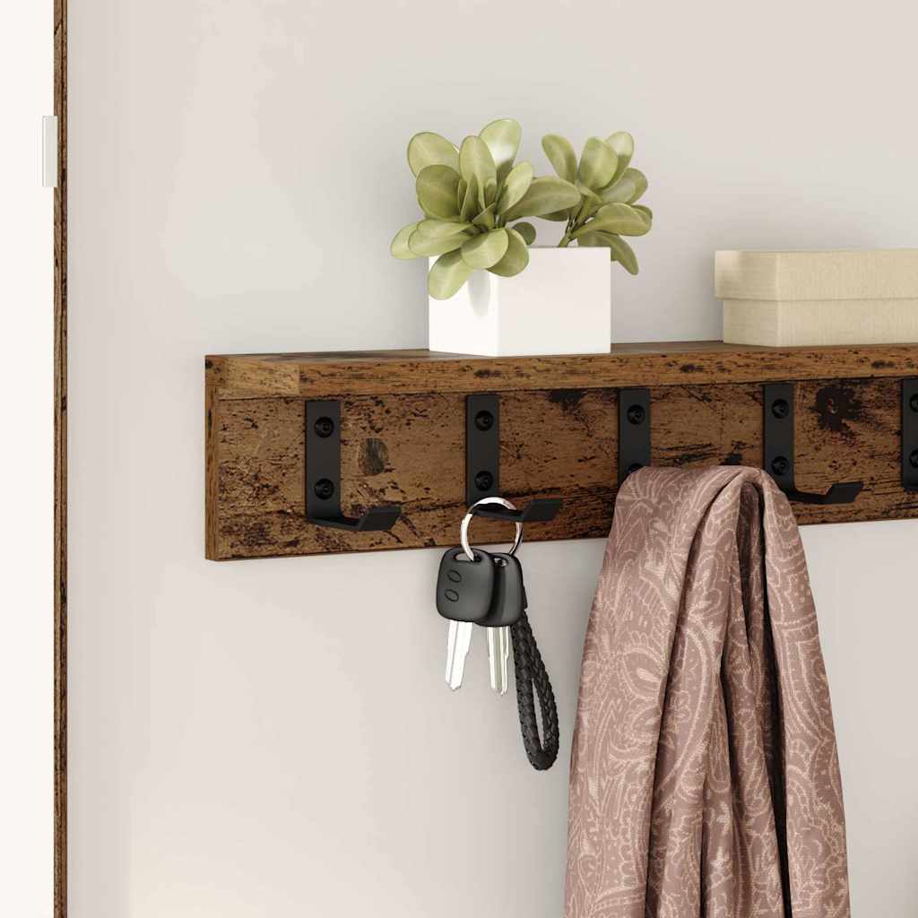 Wall-Mounted Coat Rack Old Wood 60 x 10.5 x 10.5 cm
