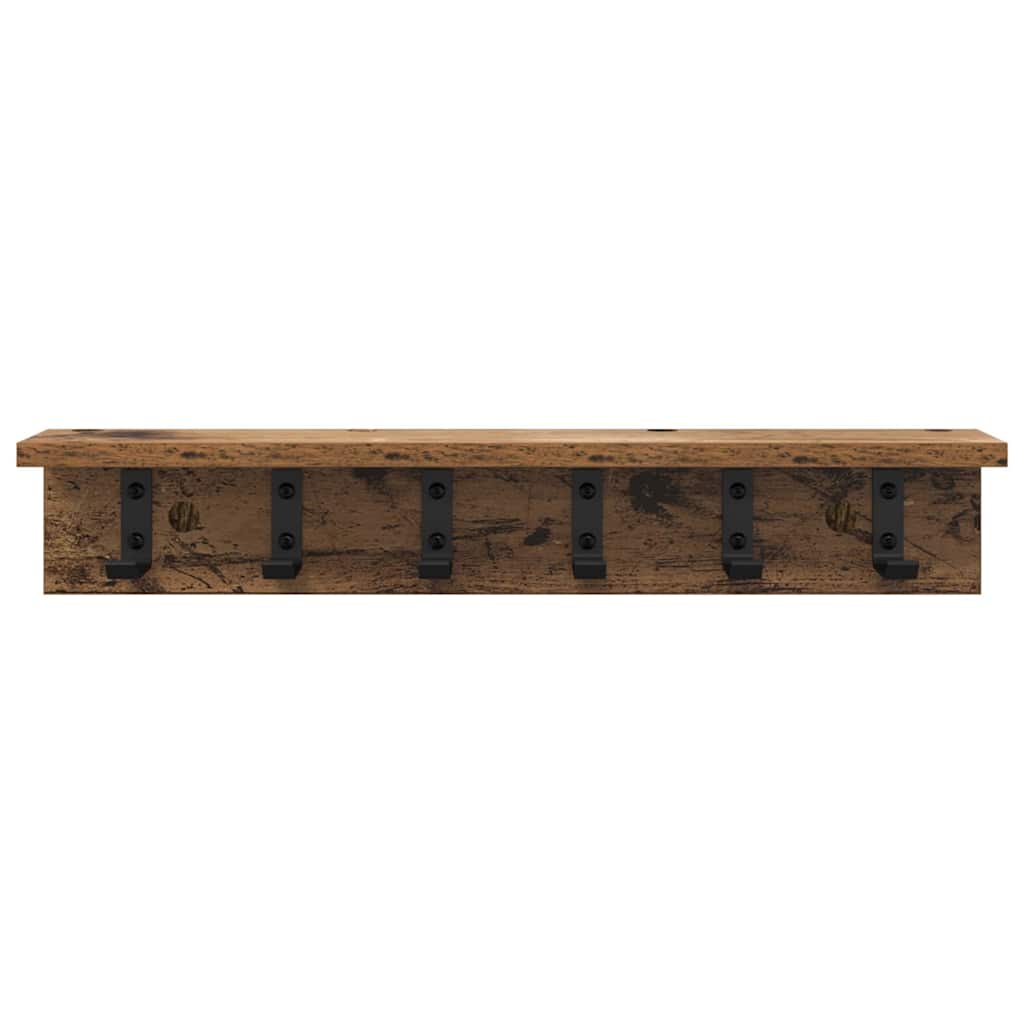 Wall-Mounted Coat Rack Old Wood 60 x 10.5 x 10.5 cm