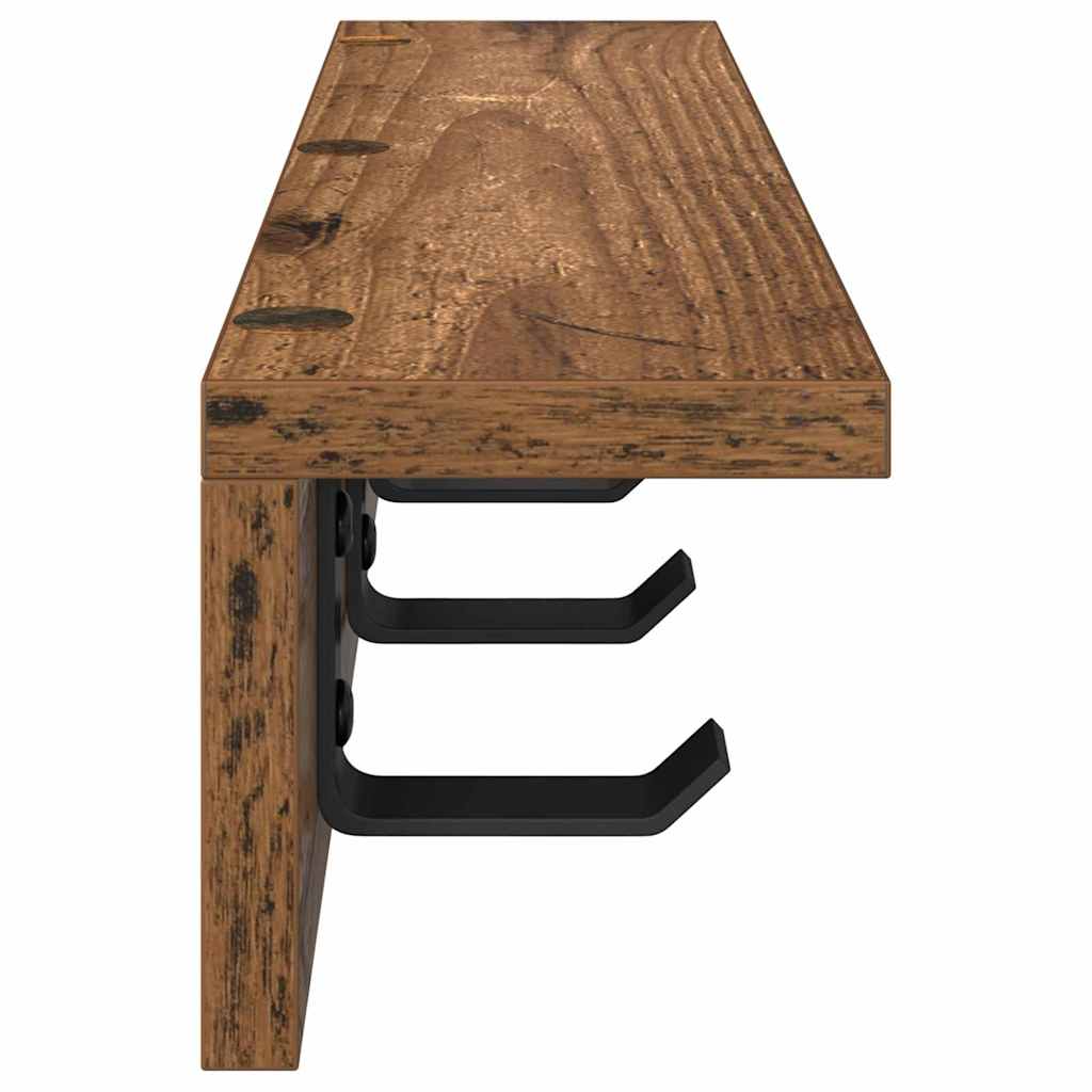 Wall-Mounted Coat Rack Old Wood 60 x 10.5 x 10.5 cm