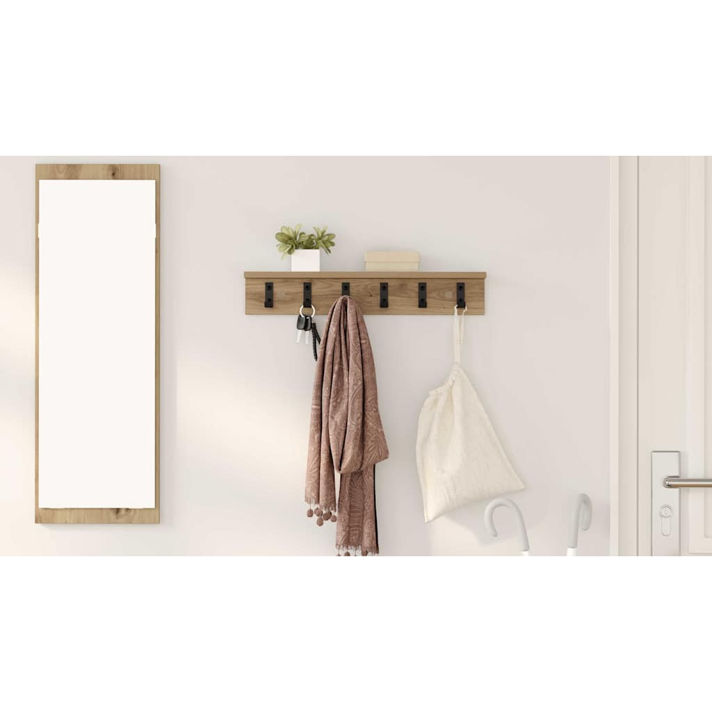 Wall-Mounted Coat Rack Artisan Oak 60 x 10.5 x 10.5 cm