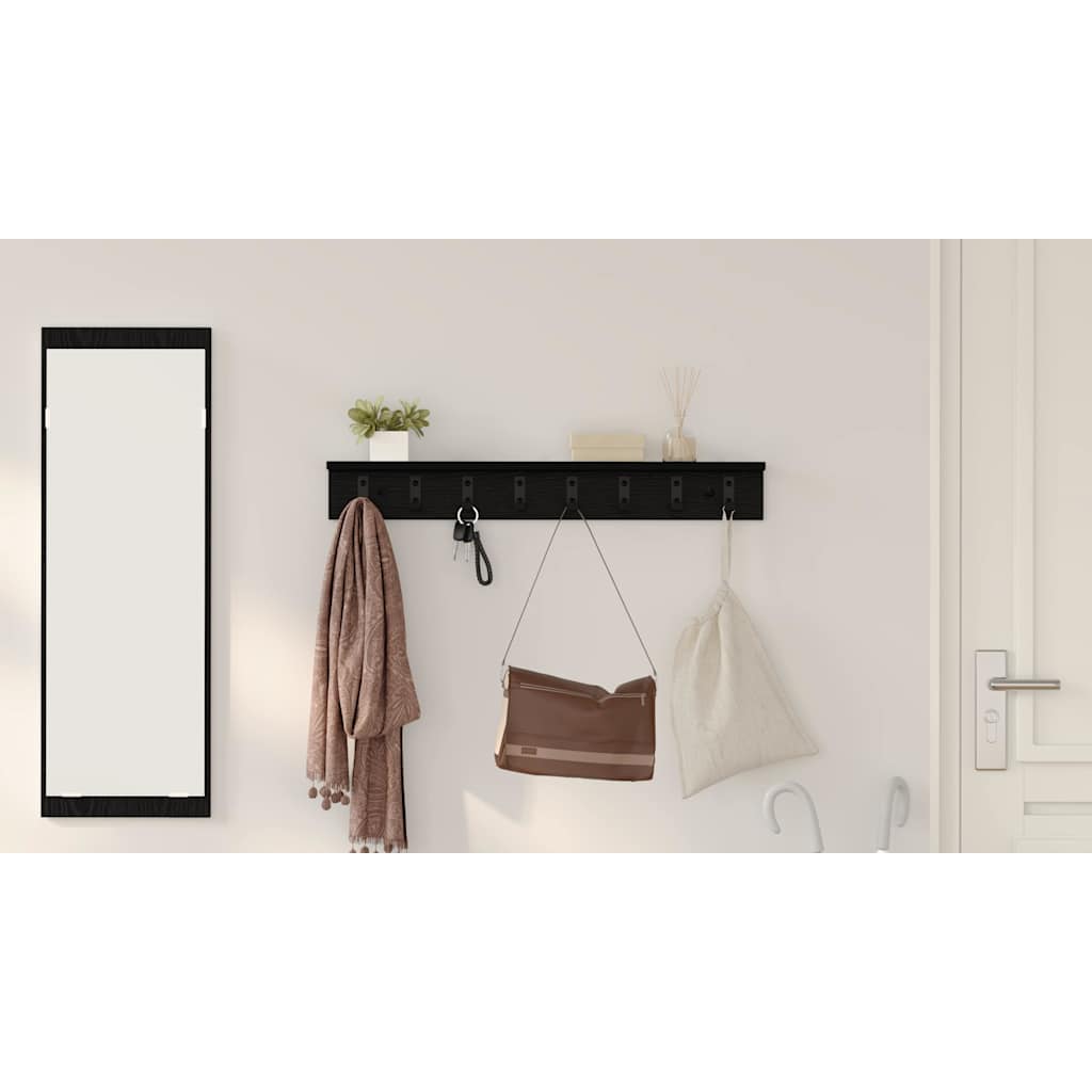 Wall-Mounted Coat Rack Black Oak 80 x 10.5 x 10.5 cm