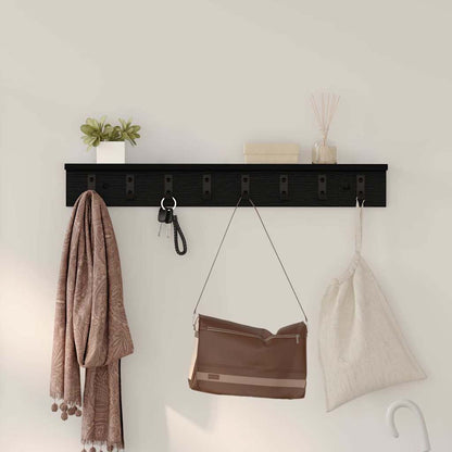Wall-Mounted Coat Rack Black Oak 80 x 10.5 x 10.5 cm