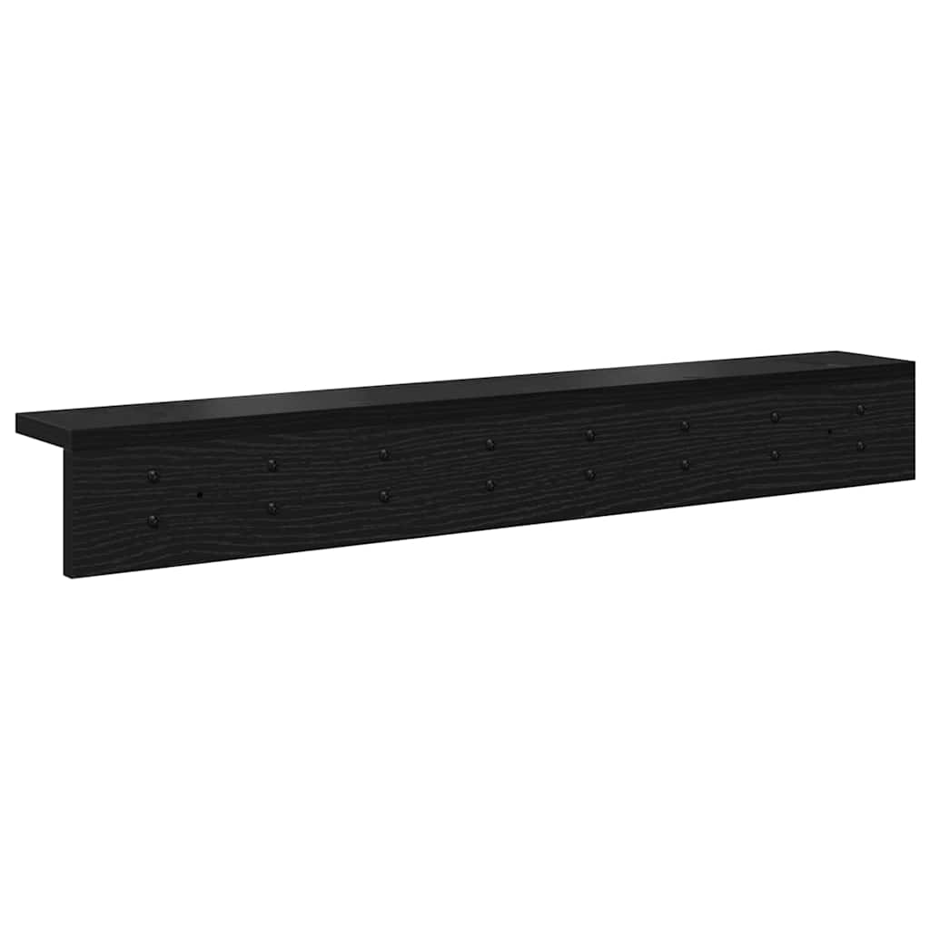 Wall-Mounted Coat Rack Black Oak 80 x 10.5 x 10.5 cm