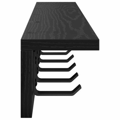 Wall-Mounted Coat Rack Black Oak 80 x 10.5 x 10.5 cm
