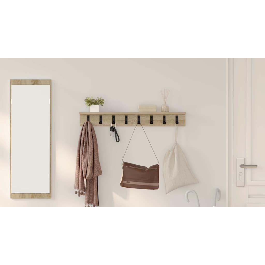 Wall-Mounted Coat Rack Sonoma Oak 80 x 10.5 x 10.5 cm