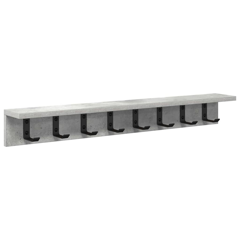 Wall-Mounted Coat Rack Concrete Grey 80 x 10.5 x 10.5 cm