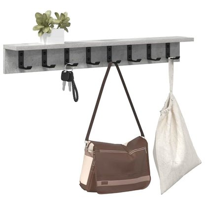 Wall-Mounted Coat Rack Concrete Grey 80 x 10.5 x 10.5 cm