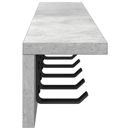 Wall-Mounted Coat Rack Wall-Mounted Concrete Grey