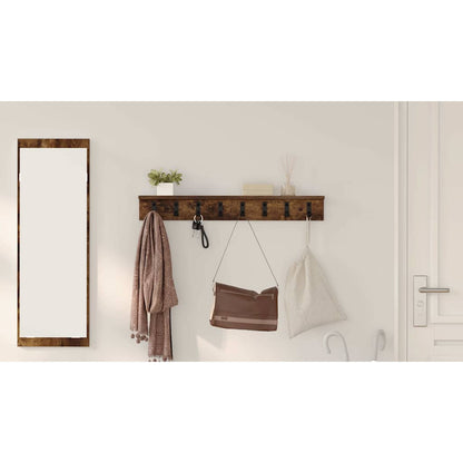Wall-Mounted Coat Rack Smoked Oak 80 x 10.5 x 10.5 cm