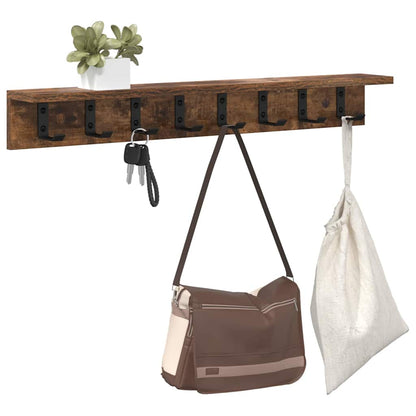 Wall-Mounted Coat Rack Smoked Oak 80 x 10.5 x 10.5 cm