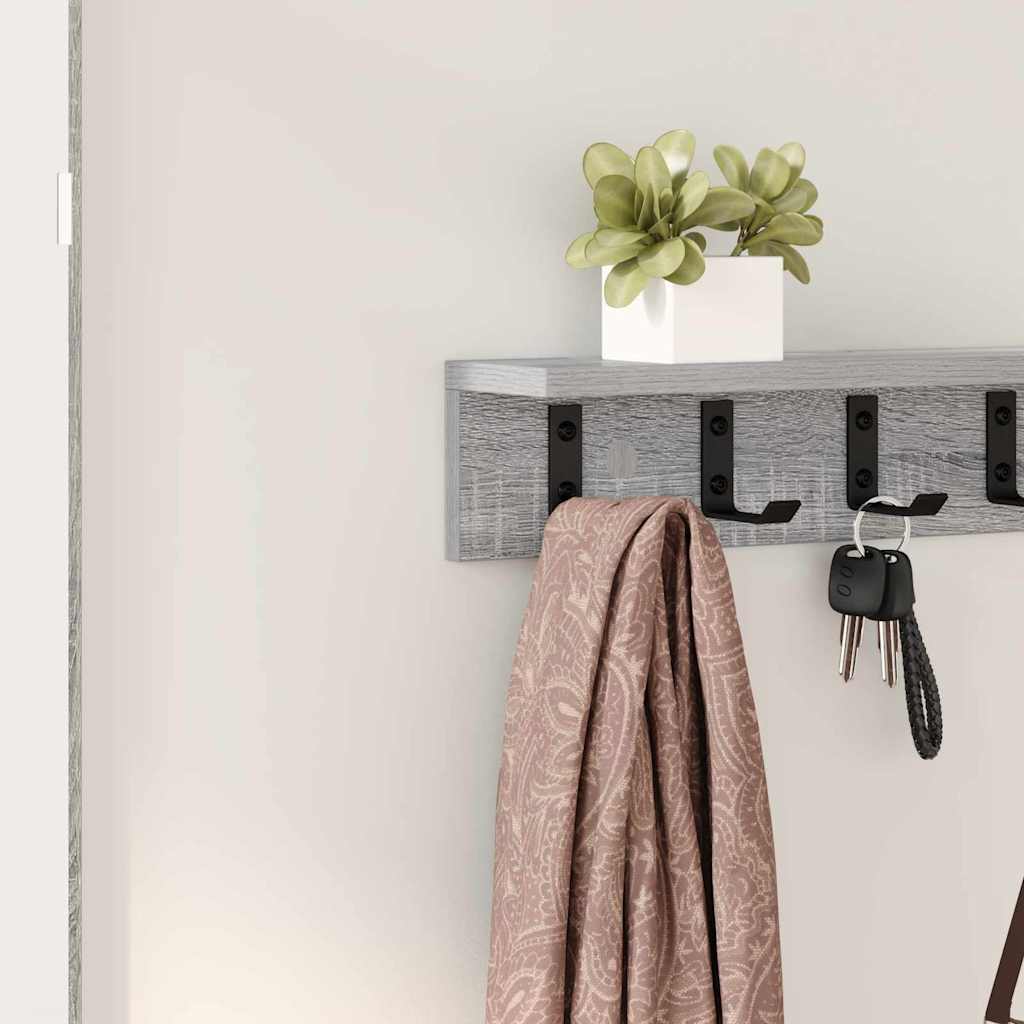 Wall-Mounted Coat Rack Grey Sonoma 80 x 10.5 x 10.5 cm
