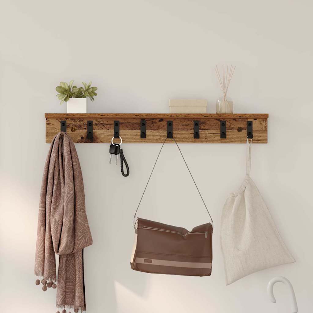 Wall-Mounted Coat Rack Old Wood 80 x 10.5 x 10.5 cm