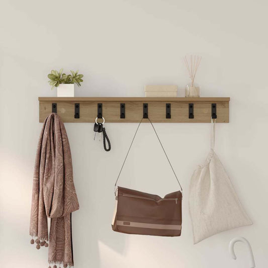 Wall-Mounted Coat Rack Artisan Oak 80 x 10.5 x 10.5 cm