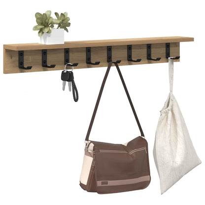 Wall-Mounted Coat Rack Artisan Oak 80 x 10.5 x 10.5 cm