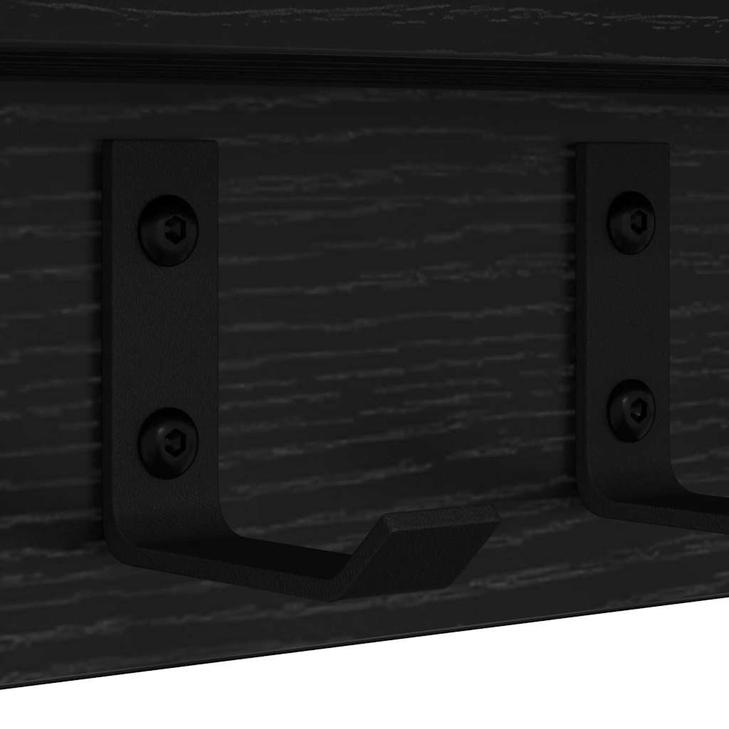Wall-Mounted Coat Rack Wall-Mounted Black Oak Engineered wood