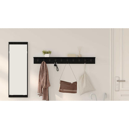 Wall-Mounted Coat Rack Black Oak 100 x 10.5 x 10.5 cm