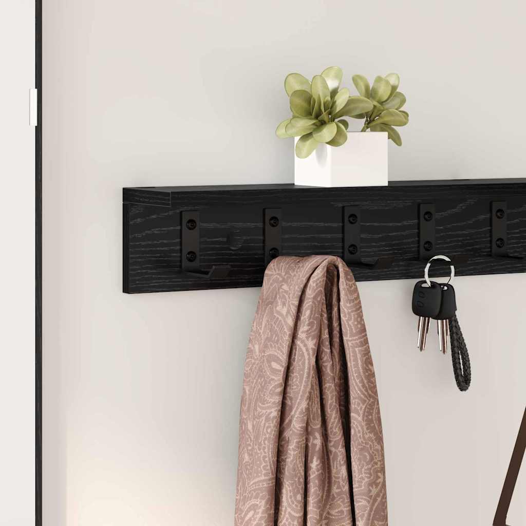 Wall-Mounted Coat Rack Wall-Mounted Black Oak Engineered wood