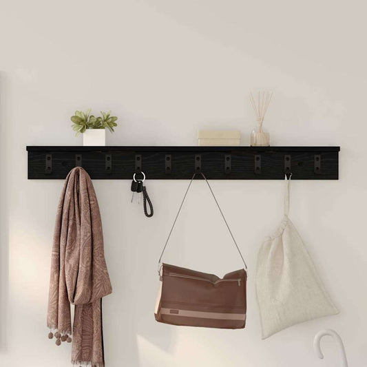 Wall-Mounted Coat Rack Wall-Mounted Black Oak Engineered wood