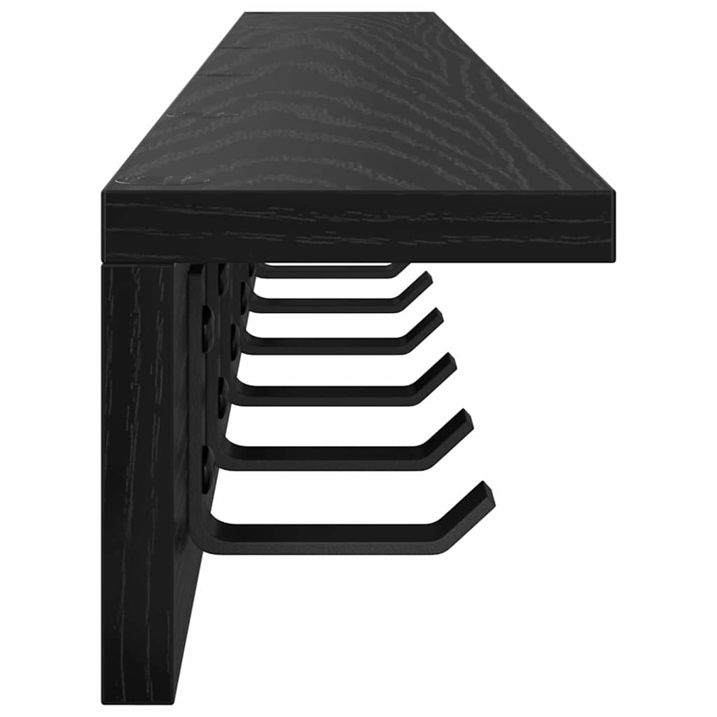 Wall-Mounted Coat Rack Wall-Mounted Black Oak Engineered wood
