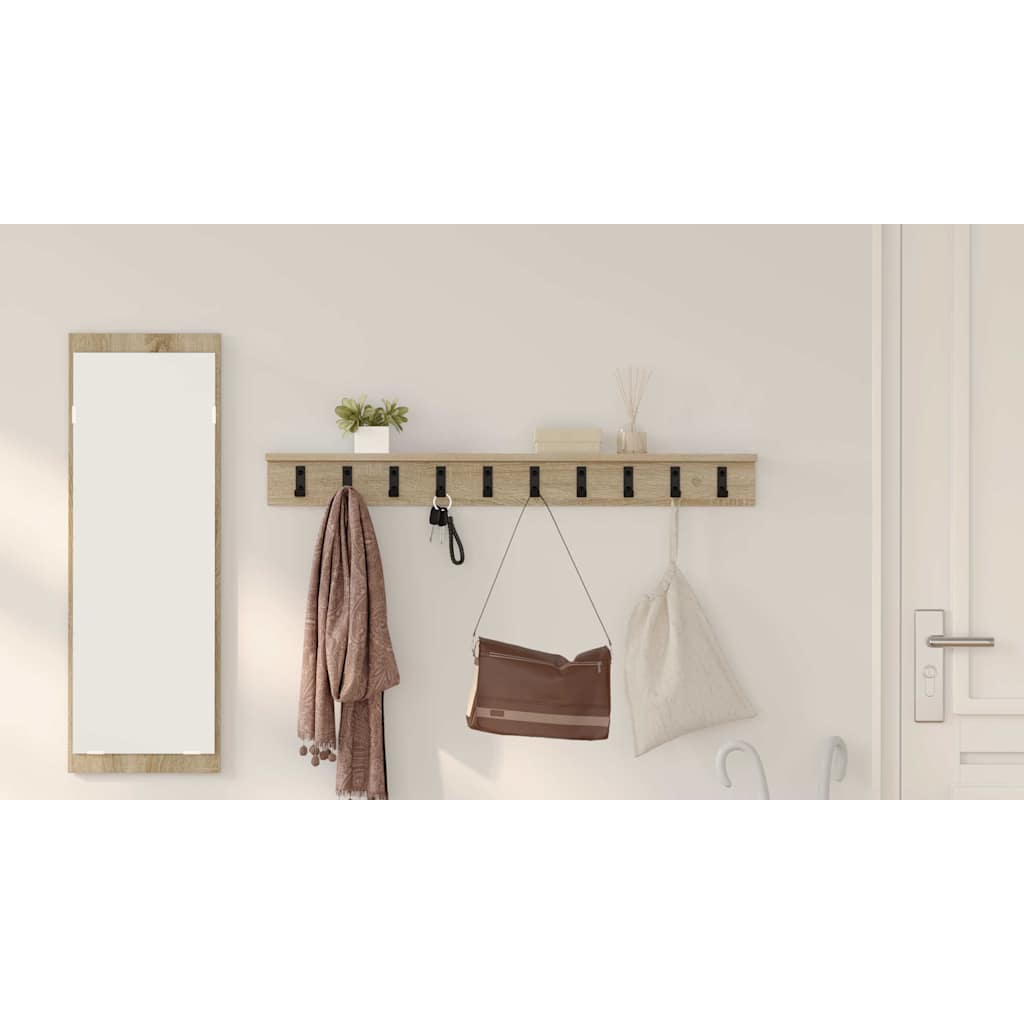 Wall-Mounted Coat Rack Sonoma Oak 100 x 10.5 x 10.5 cm