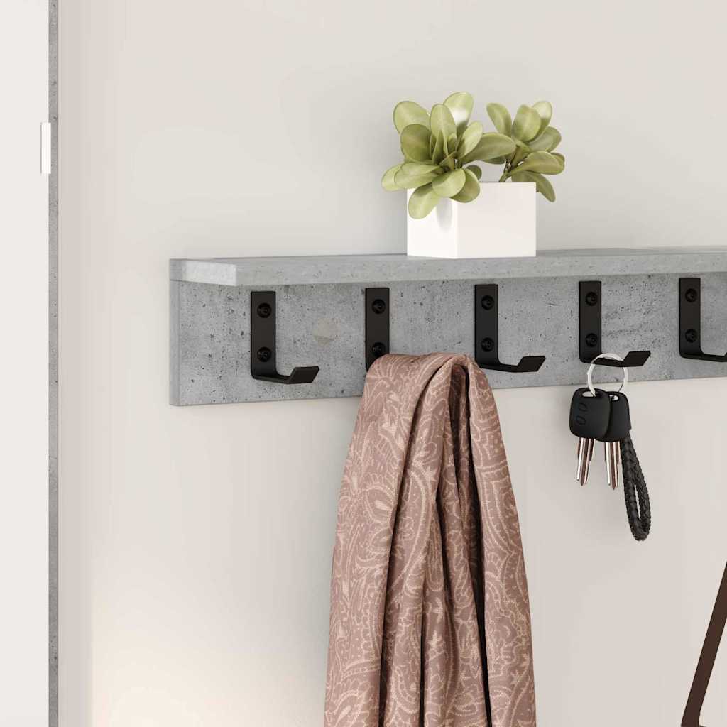 Wall-Mounted Coat Rack Wall-Mounted Concrete Grey