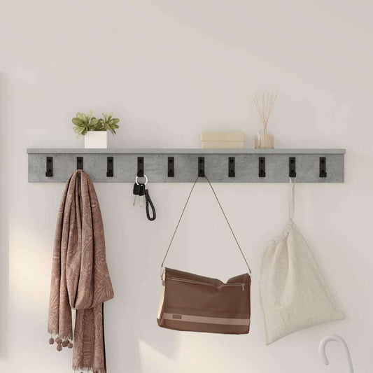 Wall-Mounted Coat Rack Wall-Mounted Concrete Grey