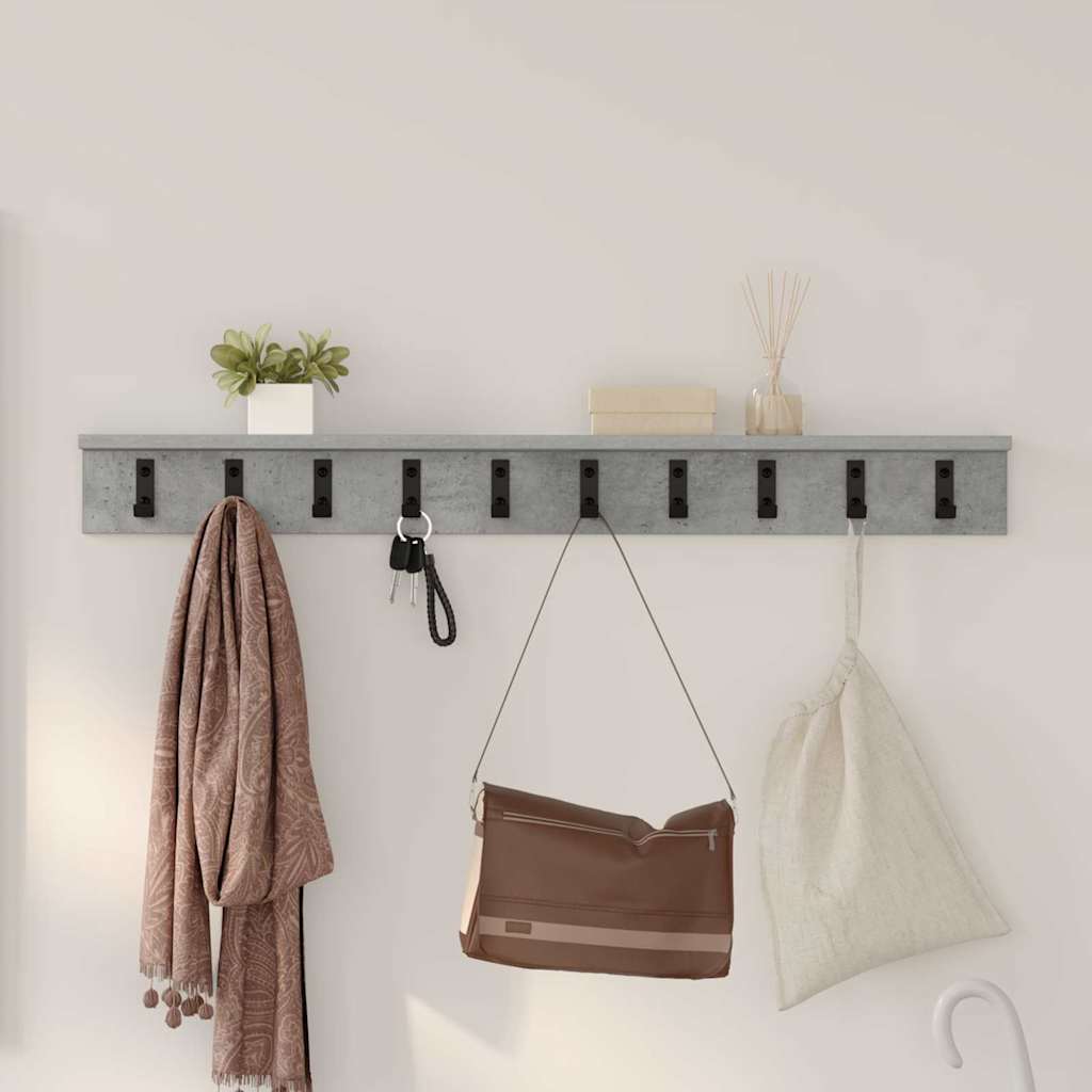 Wall-Mounted Coat Rack Wall-Mounted Concrete Grey