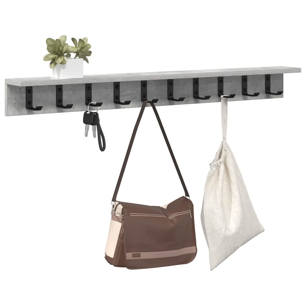 Wall-Mounted Coat Rack Wall-Mounted Concrete Grey