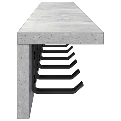 Wall-Mounted Coat Rack Wall-Mounted Concrete Grey