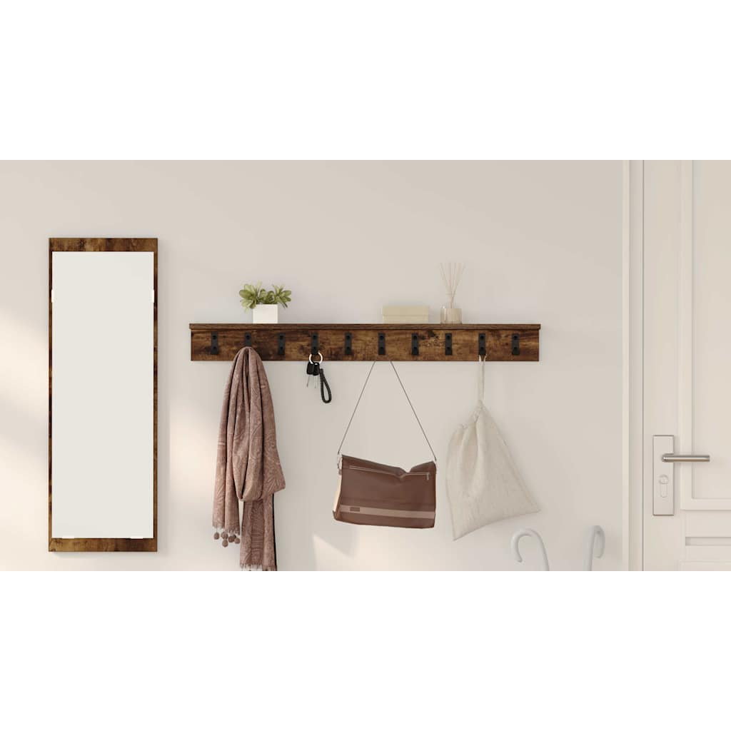Wall-Mounted Coat Rack Smoked Oak 100 x 10.5 x 10.5 cm