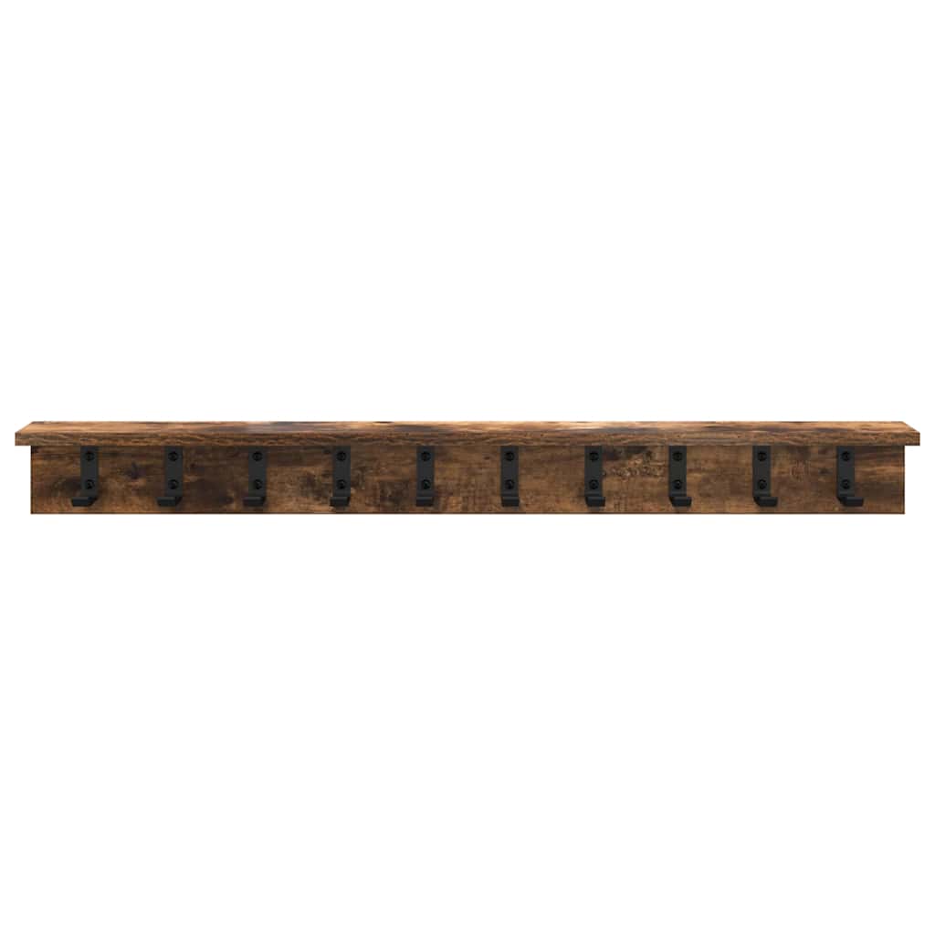 Wall-Mounted Coat Rack Smoked Oak 100 x 10.5 x 10.5 cm