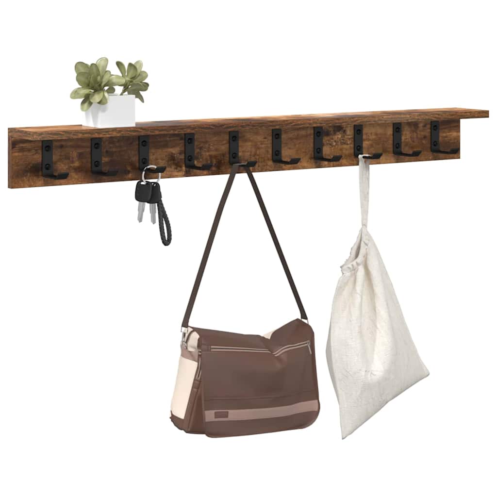 Wall-Mounted Coat Rack Wall-Mounted Smoked Oak Engineered wood