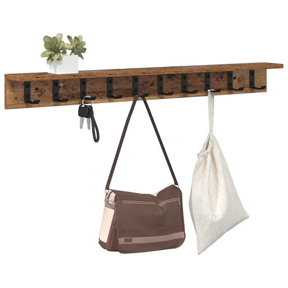 Wall-Mounted Coat Rack Old Wood 100 x 10.5 x 10.5 cm