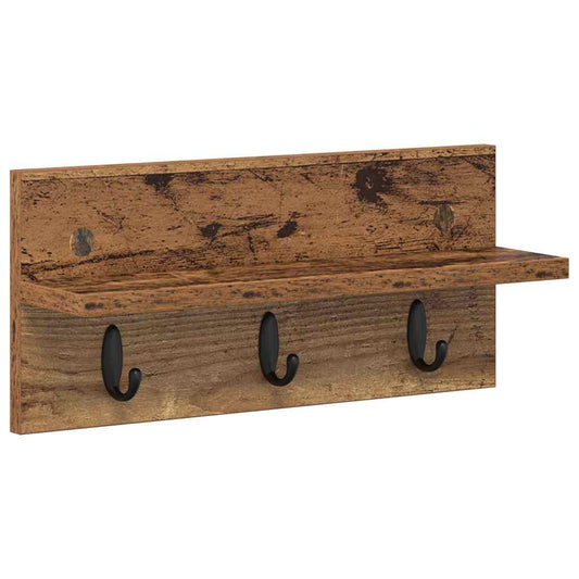 Wall-Mounted Coat Rack Wall-mounted Old Wood 40 x 10.5 x 18 cm
