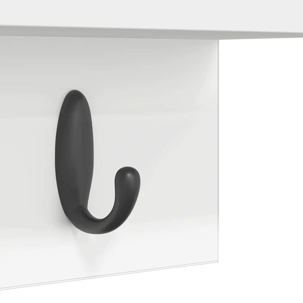 Wall-Mounted Coat Rack White 60 x 10.5 x 18 cm Engineered wood