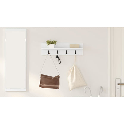 Wall-Mounted Coat Rack White 60 x 10.5 x 18 cm Engineered wood
