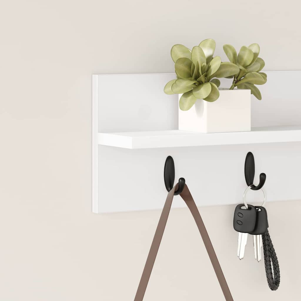 Wall-Mounted Coat Rack White 60 x 10.5 x 18 cm Engineered wood