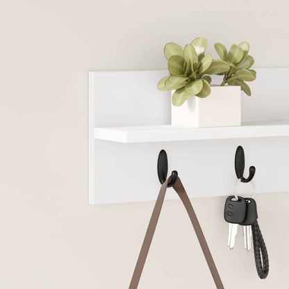 Wall-Mounted Coat Rack White 60 x 10.5 x 18 cm Engineered wood