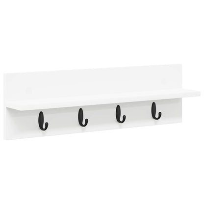 Wall-Mounted Coat Rack White 60 x 10.5 x 18 cm Engineered wood